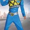 Boy's Blue Ranger Muscle Costume Dino Charge Jumpsuit with Belt Shoulder Pieces and Mask